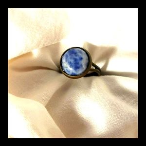 Natural Sodalite Stone Bronze Tone Ring